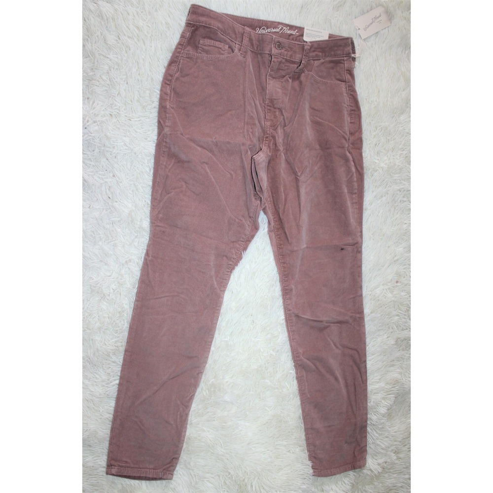 womans Universal Thread Pink Corduroy high rise skinny Pants size 12 New
